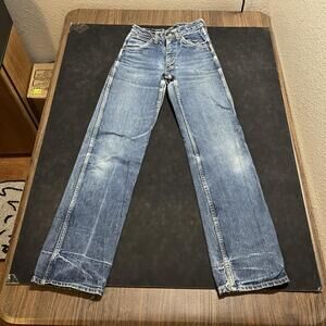Vintage Lee Riders 60s Jeans Women 25x30 Slim Blue Denim Gripper Zipper Straight